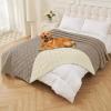 imageSmiry Waterproof Dog Blanket 30x53 Inch Soft Pet Bed Cover Reversible Washable Sofa Couch Furniture Protector for Small Medium Large Dog Puppy Cat GreyDark GreyTaupeBeige