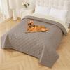 imageSmiry Waterproof Dog Blanket 30x53 Inch Soft Pet Bed Cover Reversible Washable Sofa Couch Furniture Protector for Small Medium Large Dog Puppy Cat GreyDark GreyTaupeBeige