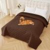 imageSmiry Waterproof Dog Blanket 30x53 Inch Soft Pet Bed Cover Reversible Washable Sofa Couch Furniture Protector for Small Medium Large Dog Puppy Cat GreyDark GreyBrownChocolate