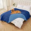 imageSmiry Waterproof Dog Blanket 30x53 Inch Soft Pet Bed Cover Reversible Washable Sofa Couch Furniture Protector for Small Medium Large Dog Puppy Cat GreyDark GreyNavyBlue