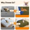 imageSmiry Waterproof Dog Blanket 30x53 Inch Soft Pet Bed Cover Reversible Washable Sofa Couch Furniture Protector for Small Medium Large Dog Puppy Cat GreyDark GreyGreenNavy