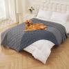 imageSmiry Waterproof Dog Blanket 30x53 Inch Soft Pet Bed Cover Reversible Washable Sofa Couch Furniture Protector for Small Medium Large Dog Puppy Cat GreyDark GreyGreyDark Grey