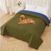 imageSmiry Waterproof Dog Blanket 30x53 Inch Soft Pet Bed Cover Reversible Washable Sofa Couch Furniture Protector for Small Medium Large Dog Puppy Cat GreyDark GreyGreenNavy
