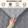 imageSmiry Waterproof Dog Blanket 30x53 Inch Soft Pet Bed Cover Reversible Washable Sofa Couch Furniture Protector for Small Medium Large Dog Puppy Cat GreyDark GreyGreyLight Grey