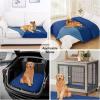 imageSmiry Waterproof Dog Blanket 30x53 Inch Soft Pet Bed Cover Reversible Washable Sofa Couch Furniture Protector for Small Medium Large Dog Puppy Cat GreyDark GreyNavyBlue