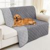 imageSmiry Waterproof Dog Blanket 30x53 Inch Soft Pet Bed Cover Reversible Washable Sofa Couch Furniture Protector for Small Medium Large Dog Puppy Cat GreyDark GreyGreyLight Grey