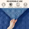 imageSmiry Waterproof Dog Blanket 30x53 Inch Soft Pet Bed Cover Reversible Washable Sofa Couch Furniture Protector for Small Medium Large Dog Puppy Cat GreyDark GreyNavyBlue