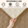 imageSmiry Waterproof Dog Blanket 30x53 Inch Soft Pet Bed Cover Reversible Washable Sofa Couch Furniture Protector for Small Medium Large Dog Puppy Cat GreyDark GreyCamelBeige