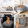 imageSmiry Waterproof Dog Blanket 30x53 Inch Soft Pet Bed Cover Reversible Washable Sofa Couch Furniture Protector for Small Medium Large Dog Puppy Cat GreyDark GreyGreyLight Grey