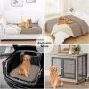 imageSmiry Waterproof Dog Blanket 30x53 Inch Soft Pet Bed Cover Reversible Washable Sofa Couch Furniture Protector for Small Medium Large Dog Puppy Cat GreyDark GreyTaupeBeige