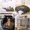 imageSmiry Waterproof Dog Blanket 30x53 Inch Soft Pet Bed Cover Reversible Washable Sofa Couch Furniture Protector for Small Medium Large Dog Puppy Cat GreyDark GreyGreenNavy
