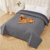 imageSmiry Waterproof Dog Blanket 30x53 Inch Soft Pet Bed Cover Reversible Washable Sofa Couch Furniture Protector for Small Medium Large Dog Puppy Cat GreyDark GreyGreyDark Grey