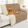 imageSmiry Waterproof Dog Blanket 30x53 Inch Soft Pet Bed Cover Reversible Washable Sofa Couch Furniture Protector for Small Medium Large Dog Puppy Cat GreyDark GreyCamelBeige