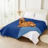 imageSmiry Waterproof Dog Blanket Reversible Dog Bed Cover Pet Blanket Soft Pet Couch Covers for Sofa Washable Bed Couch Sofa Furniture Protector for Puppy Cat Kids 30quotx70quot GreyDark GreyNavyBlue