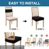 imageSmiry Waterproof Seat Covers for Dining Room Chairs Set of 4 Stretch Jacquard Removable Washable Chair Seat Slipcovers Protector No Rear Covers BeigeBlack
