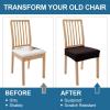 imageSmiry Waterproof Seat Covers for Dining Room Chairs Set of 4 Stretch Jacquard Removable Washable Chair Seat Slipcovers Protector No Rear Covers BeigeBrown