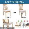 imageSmiry Waterproof Seat Covers for Dining Room Chairs Set of 4 Stretch Jacquard Removable Washable Chair Seat Slipcovers Protector No Rear Covers BeigeBeige