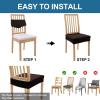 imageSmiry Waterproof Seat Covers for Dining Room Chairs Set of 4 Stretch Jacquard Removable Washable Chair Seat Slipcovers Protector No Rear Covers BeigeBrown