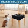 imageSmiry Waterproof Seat Covers for Dining Room Chairs Set of 4 Stretch Jacquard Removable Washable Chair Seat Slipcovers Protector No Rear Covers BeigeBlack