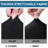 imageSmiry Waterproof Seat Covers for Dining Room Chairs Set of 4 Stretch Jacquard Removable Washable Chair Seat Slipcovers Protector No Rear Covers BeigeBlack