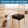 imageSmiry Waterproof Seat Covers for Dining Room Chairs Set of 4 Stretch Jacquard Removable Washable Chair Seat Slipcovers Protector No Rear Covers BeigeBrown