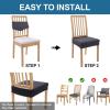 imageSmiry Waterproof Seat Covers for Dining Room Chairs Set of 4 Stretch Jacquard Removable Washable Chair Seat Slipcovers Protector No Rear Covers BeigeDark Grey