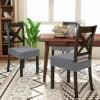 imageSmiry Waterproof Seat Covers for Dining Room Chairs Set of 4 Stretch Jacquard Removable Washable Chair Seat Slipcovers Protector No Rear Covers BeigeGrey