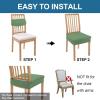 imageSmiry Waterproof Seat Covers for Dining Room Chairs Set of 4 Stretch Jacquard Removable Washable Chair Seat Slipcovers Protector No Rear Covers BeigeGreen
