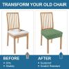 imageSmiry Waterproof Seat Covers for Dining Room Chairs Set of 4 Stretch Jacquard Removable Washable Chair Seat Slipcovers Protector No Rear Covers BeigeGreen