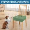 imageSmiry Waterproof Seat Covers for Dining Room Chairs Set of 4 Stretch Jacquard Removable Washable Chair Seat Slipcovers Protector No Rear Covers BeigeGreen