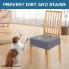 imageSmiry Waterproof Seat Covers for Dining Room Chairs Set of 4 Stretch Jacquard Removable Washable Chair Seat Slipcovers Protector No Rear Covers BeigeGrey