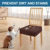 imageSmiry Waterproof Seat Covers for Dining Room Chairs Set of 4 Stretch Jacquard Removable Washable Chair Seat Slipcovers Protector No Rear Covers BeigeLight Chocolate