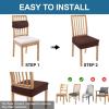 imageSmiry Waterproof Seat Covers for Dining Room Chairs Set of 4 Stretch Jacquard Removable Washable Chair Seat Slipcovers Protector No Rear Covers BeigeLight Chocolate