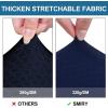 imageSmiry Waterproof Seat Covers for Dining Room Chairs Set of 4 Stretch Jacquard Removable Washable Chair Seat Slipcovers Protector No Rear Covers BeigeNavy