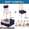 imageSmiry Waterproof Seat Covers for Dining Room Chairs Set of 4 Stretch Jacquard Removable Washable Chair Seat Slipcovers Protector No Rear Covers BeigeNavy