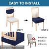 imageSmiry Waterproof Seat Covers for Dining Room Chairs Set of 4 Stretch Jacquard Removable Washable Chair Seat Slipcovers Protector No Rear Covers BeigeNavy