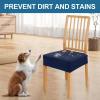imageSmiry Waterproof Seat Covers for Dining Room Chairs Set of 4 Stretch Jacquard Removable Washable Chair Seat Slipcovers Protector No Rear Covers BeigeNavy