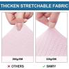 imageSmiry Waterproof Seat Covers for Dining Room Chairs Set of 4 Stretch Jacquard Removable Washable Chair Seat Slipcovers Protector No Rear Covers BeigePink