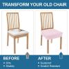 imageSmiry Waterproof Seat Covers for Dining Room Chairs Set of 4 Stretch Jacquard Removable Washable Chair Seat Slipcovers Protector No Rear Covers BeigePink