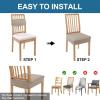 imageSmiry Waterproof Seat Covers for Dining Room Chairs Set of 4 Stretch Jacquard Removable Washable Chair Seat Slipcovers Protector No Rear Covers BeigeTaupe