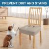 imageSmiry Waterproof Seat Covers for Dining Room Chairs Set of 4 Stretch Jacquard Removable Washable Chair Seat Slipcovers Protector No Rear Covers BeigeTaupe
