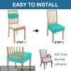 imageSmiry Waterproof Seat Covers for Dining Room Chairs Set of 4 Stretch Jacquard Removable Washable Chair Seat Slipcovers Protector No Rear Covers BeigeTeal