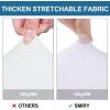 imageSmiry Waterproof Seat Covers for Dining Room Chairs Set of 4 Stretch Jacquard Removable Washable Chair Seat Slipcovers Protector No Rear Covers BeigeWhite