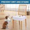 imageSmiry Waterproof Seat Covers for Dining Room Chairs Set of 4 Stretch Jacquard Removable Washable Chair Seat Slipcovers Protector No Rear Covers BeigeWhite