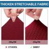 imageSmiry Waterproof Seat Covers for Dining Room Chairs Set of 4 Stretch Jacquard Removable Washable Chair Seat Slipcovers Protector No Rear Covers BeigeWine Red