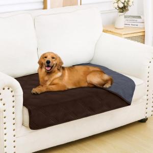imageSmiry Waterproof Dog Bed Cover Blanket 40x50 Soft Reversible Pet Blanket Washable Leakproof Cats Dogs Couch Cover for Sofa Couch Furniture NavyBlueChocolateDark Grey