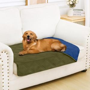 imageSmiry Waterproof Dog Bed Cover Blanket 40x50 Soft Reversible Pet Blanket Washable Leakproof Cats Dogs Couch Cover for Sofa Couch Furniture NavyBlueGreenNavy