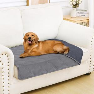 imageSmiry Waterproof Dog Bed Cover Blanket 40x50 Soft Reversible Pet Blanket Washable Leakproof Cats Dogs Couch Cover for Sofa Couch Furniture NavyBlueGreyDark Grey