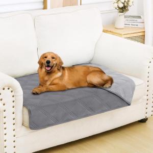 imageSmiry Waterproof Dog Bed Cover Blanket 40x50 Soft Reversible Pet Blanket Washable Leakproof Cats Dogs Couch Cover for Sofa Couch Furniture NavyBlueGreyLight Grey