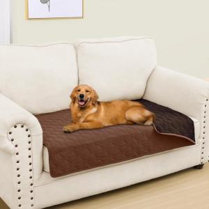 imageSmiry Waterproof Dog Bed Cover Blanket Soft Reversible Pet Blanket Washable Leakproof Cats Dogs Couch Cover for Sofa Couch Furniture 30x70 Inch TaupeBeigeBrownChocolate